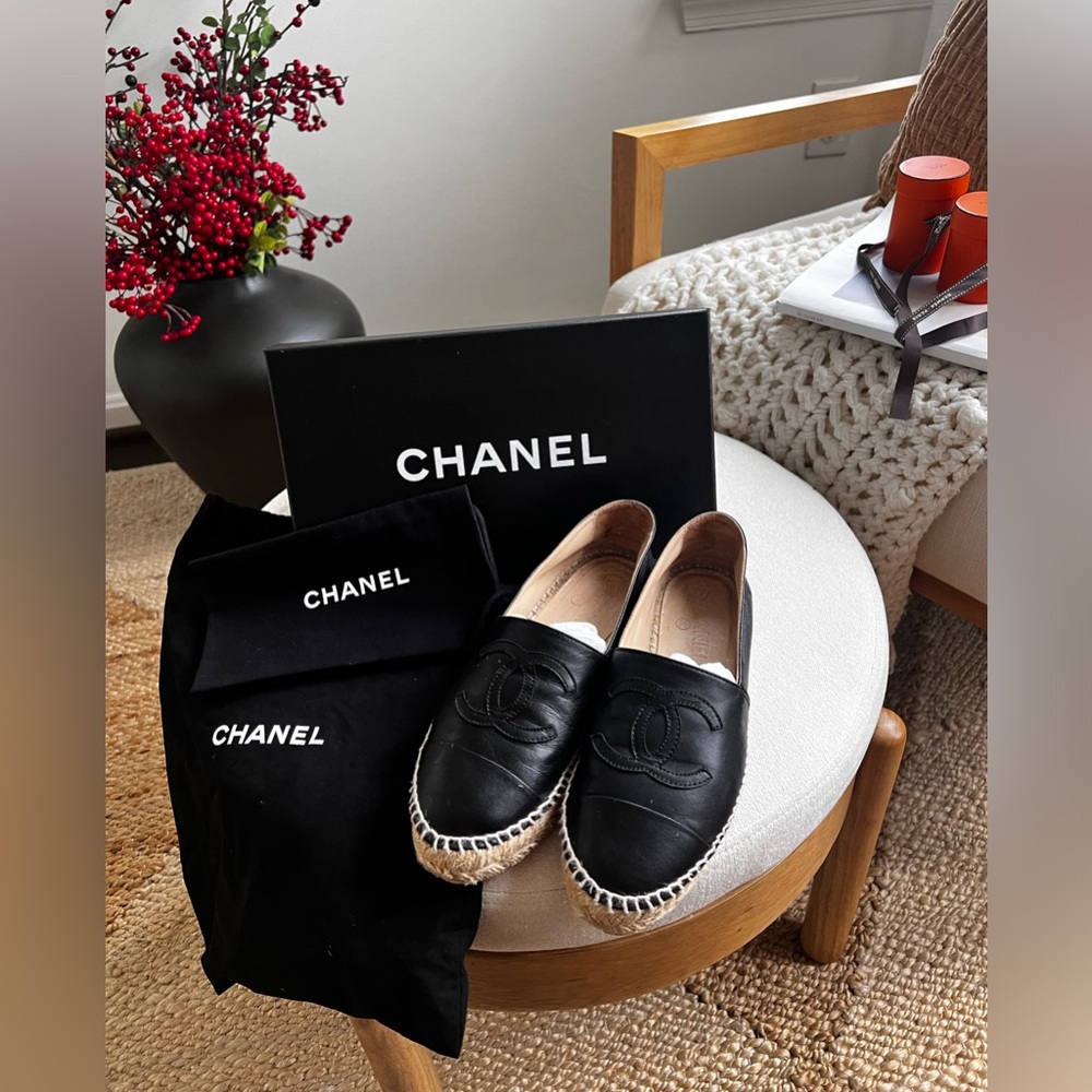 Chanel Espadrilles Lambskin Black- Sz. 36